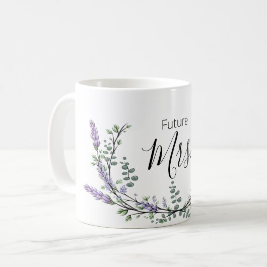 Lavender und Eucalyptus Future Mrs. Kaffeetasse (Vorderseite Links)