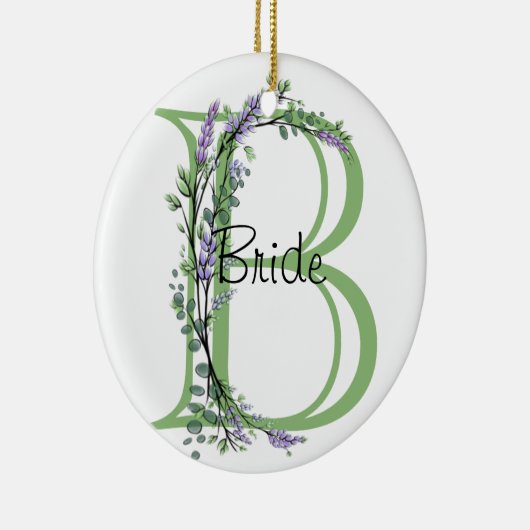 Lavender und Eukalyptus Bride Keramik Ornament (Rechts)
