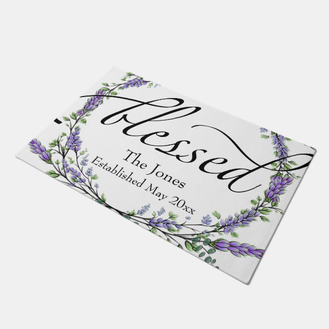 Lavender und Eukalyptus gesegnet Fußmatte (Schrägansicht)