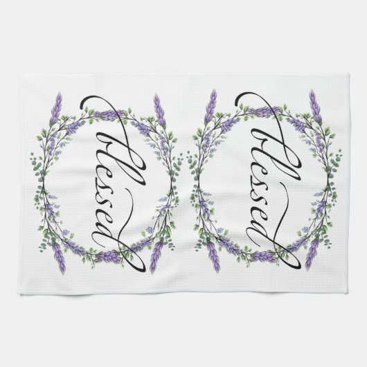 Lavender und Eukalyptus gesegnet Geschirrtuch (Horizontal)