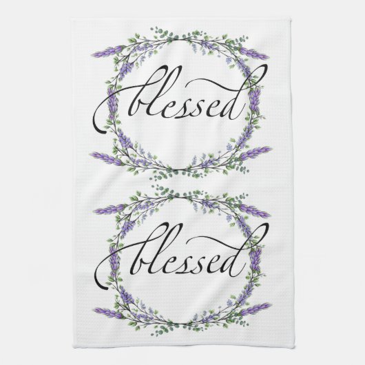 Lavender und Eukalyptus gesegnet Geschirrtuch (Vertikal)