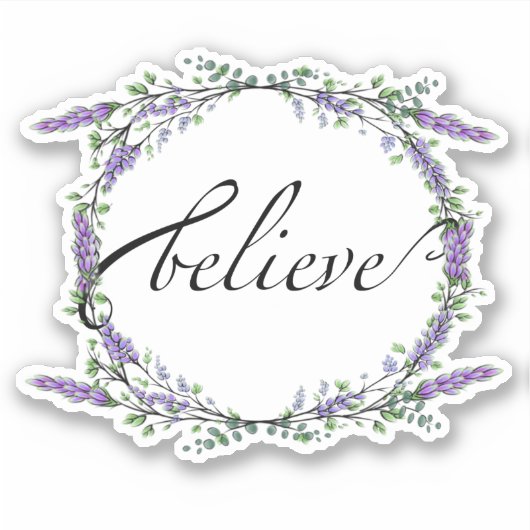 Lavender und Eukalyptus Glaube Aufkleber (Vorderseite)