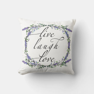 Lavender und Eukalyptus Live Laugh Liebe Kissen