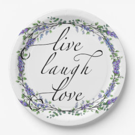 Lavender und Eukalyptus Live Laugh Liebe Pappteller