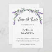 Lavender und Eukalyptus Wedding Save The Date (Vorne/Hinten)