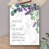 Lavender und Eukalyptus White Marble Wedding Save The Date