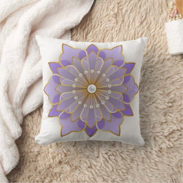 Lavender und Gold Elegante Blume Kissen
