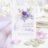 Lavender und Gold Elegante Moderne Boho Hochzeit Einladung