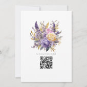 Lavender und Gold Floral Winter Wedding Einladung (Rückseite)