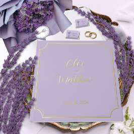 Lavender und Gold Script Classic Wedding Gästebuch