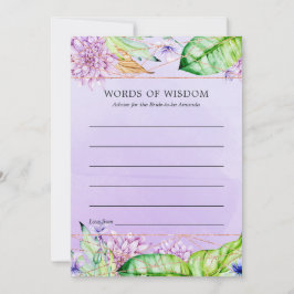 Lavender und Golden Floral Geometric Brautparty Hinweiskarte