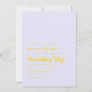 Lavender und Lemon Zest Retro Typografy Wedding Einladung