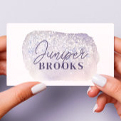 Lavender und Lilac Glitzer Social Media QR-Code Visitenkarte