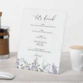 Lavender und Lilac Let's Drink Bar Sign Sockelschild (In SItu)