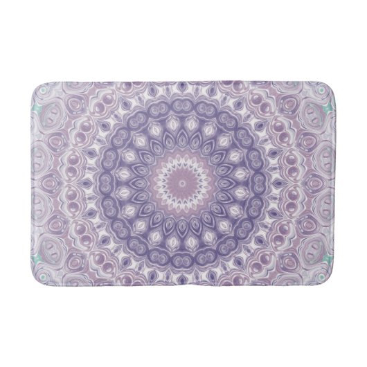 Lavender und Lilac Mandala Pattern Badematte (Vorderseite)