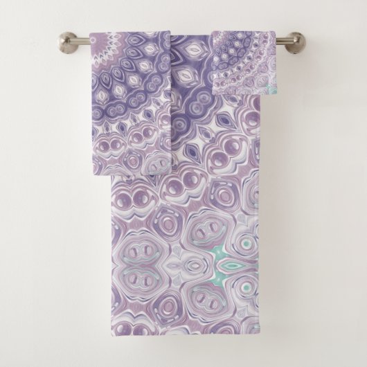 Lavender und Lilac Mandala Pattern Badhandtuch Set (Insitu)