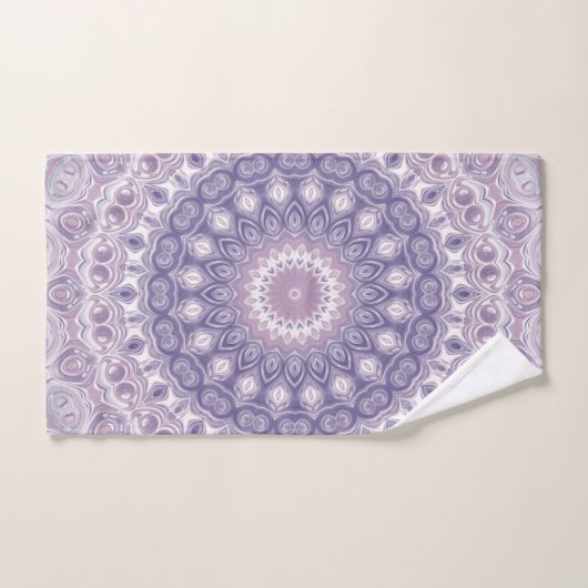 Lavender und Lilac Mandala Pattern Badhandtuch Set (Handtuch)