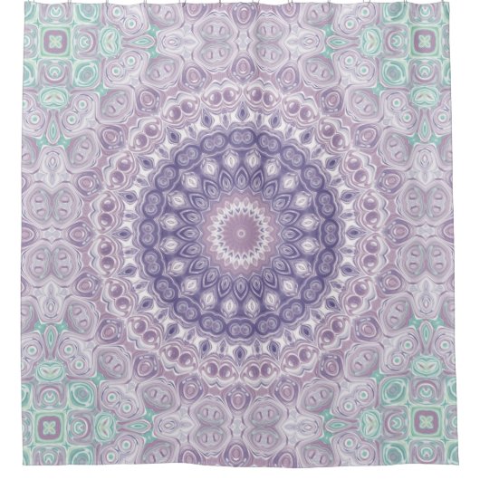 Lavender und Lilac Mandala Pattern Duschvorhang (Vorderseite)