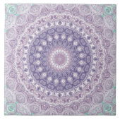 Lavender und Lilac Mandala Pattern Fliese (Vorderseite)