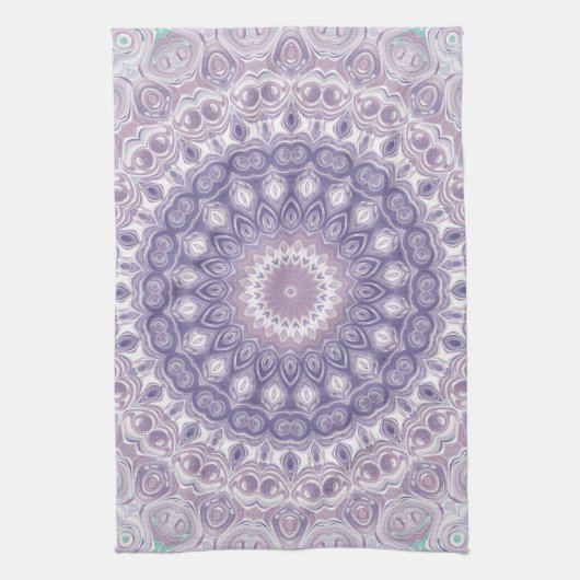 Lavender und Lilac Mandala Pattern Geschirrtuch (Vertikal)