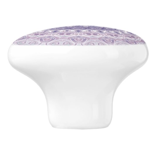 Lavender und Lilac Mandala Pattern Keramikknauf (Seitenansicht)
