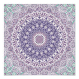 Lavender und Lilac Mandala Pattern Poster