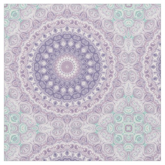 Lavender und Lilac Mandala Pattern Stoff (Nahaufnahme)