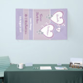 Lavender und Lilac mit Herz-Hochzeitstag Hintergru Banner (Messeveranstaltung)