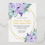 Lavender und Mint Peonies Wedding Folieneinladung (Vorderseite)