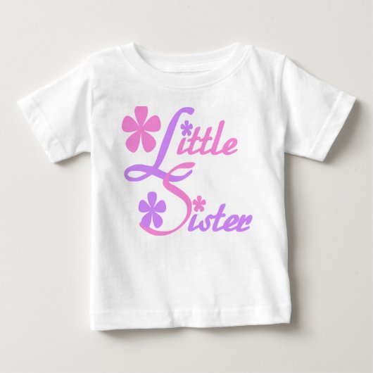 Lavender und Pink Little Sister Baby T-shirt (Vorderseite)