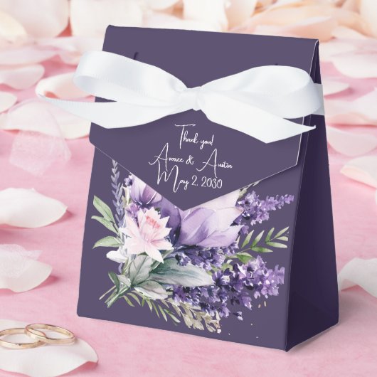 Lavender und Pink Watercolor Florals Wedding Geschenkschachtel (Hochzeit)