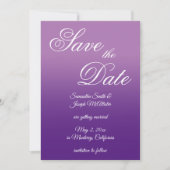 Lavender und Royal Lila Ombre Save The Date (Vorderseite)