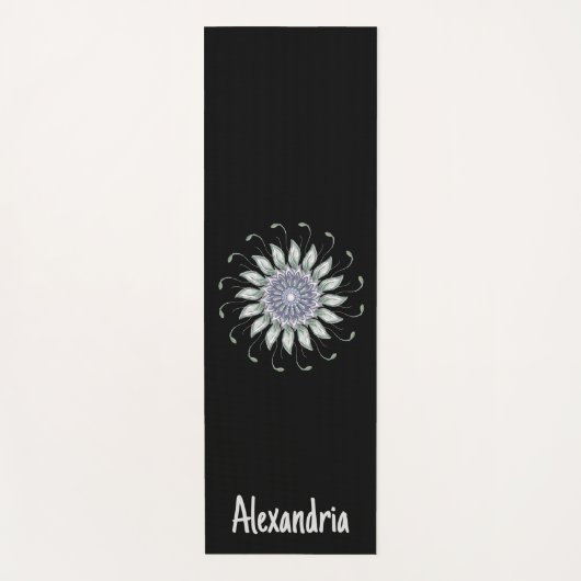 Lavender und Sage Mandala Blume Yogamatte (Vorderseite)