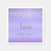 Lavender und Silver Confetti Dots Serviette (Vorderseite)