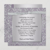 Lavender und Silver Damask 25. Hochzeit Anniversar Einladung (Vorne/Hinten)