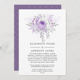 Lavender und Silver Floral Wedding Guest List Ankündigung