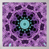 Lavender und Türkis Leaf Mandala Poster (Vorne)