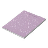 Lavender und White Bokeh Confetti Notizblock (Rotiert)