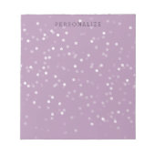 Lavender und White Bokeh Confetti Notizblock (Vorderseite)