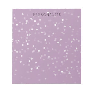 Lavender und White Bokeh Confetti Notizblock