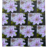 Lavender und White Clematis Duschvorhang (Vorderseite)