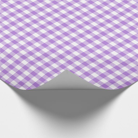Lavender und White Gingham Geschenkpapier (Ecke)