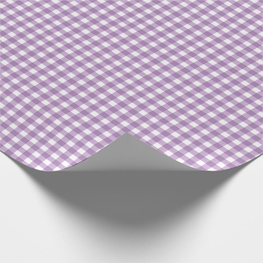 Lavender und White Gingham Geschenkpapier (Ecke)