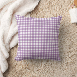 Lavender und White Gingham Kariertes Muster Kissen
