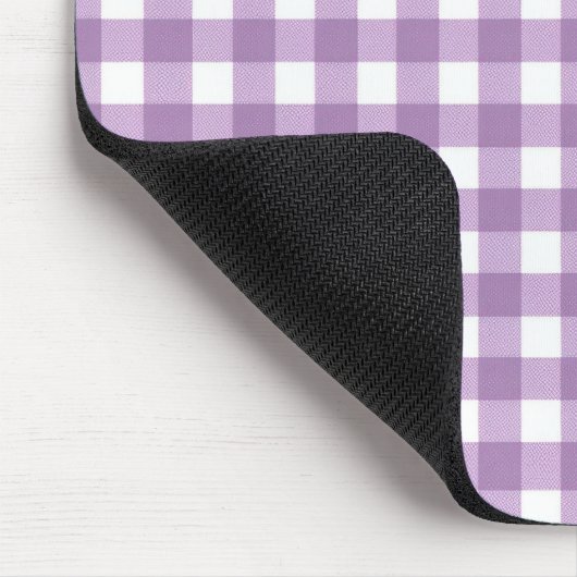 Lavender und White Gingham Mousepad (Ecke)