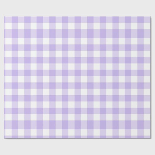 Lavender und White Gingham Pattern Country Chic Geschenkpapier (Flach)