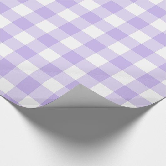 Lavender und White Gingham Pattern Country Chic Geschenkpapier (Ecke)