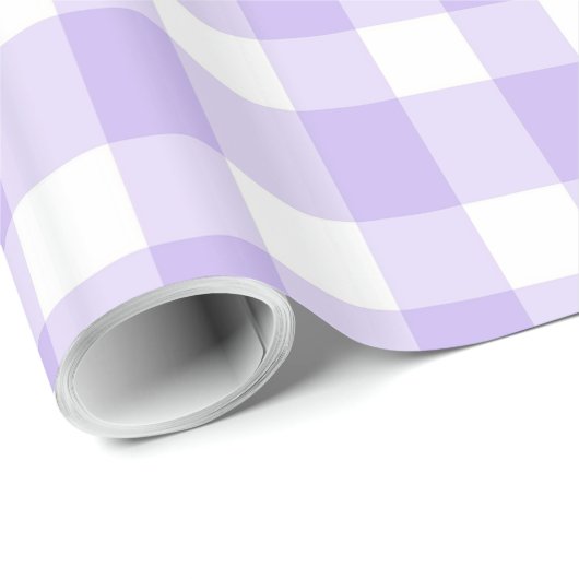 Lavender und White Gingham Pattern Country Chic Geschenkpapier (Rolleneckpunkt)
