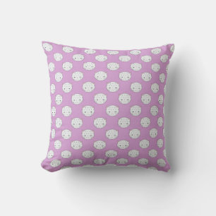 Lavender und White Kitty Faces Muster Polka Dots Kissen