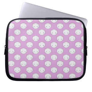 Lavender und White Kitty Faces Muster Polka Dots Laptopschutzhülle